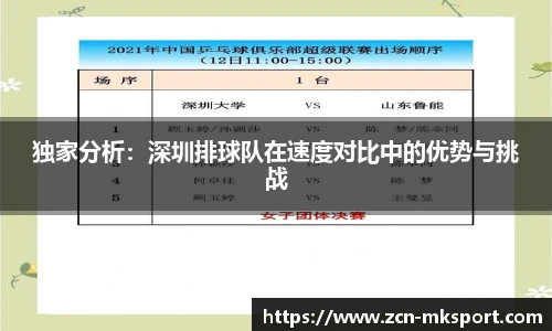 独家分析：深圳排球队在速度对比中的优势与挑战