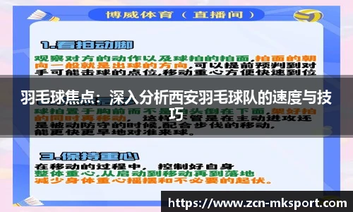 羽毛球焦点：深入分析西安羽毛球队的速度与技巧